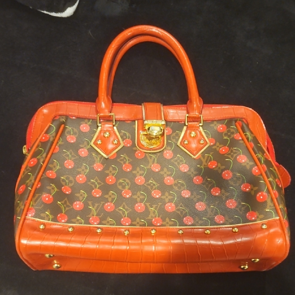 Louis Vuitton Red and Brown Women's Handbag